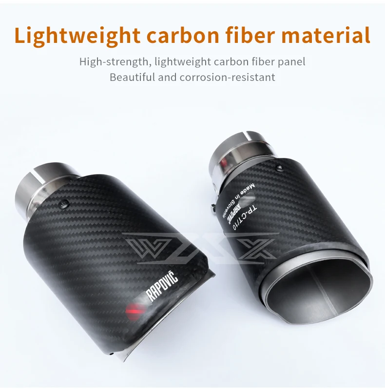 Carbon Fiber Tail Exhaust Tips Muffler Pipe Custom Logo AK Exhaust Tail Pipe Universal Exhaust Tips