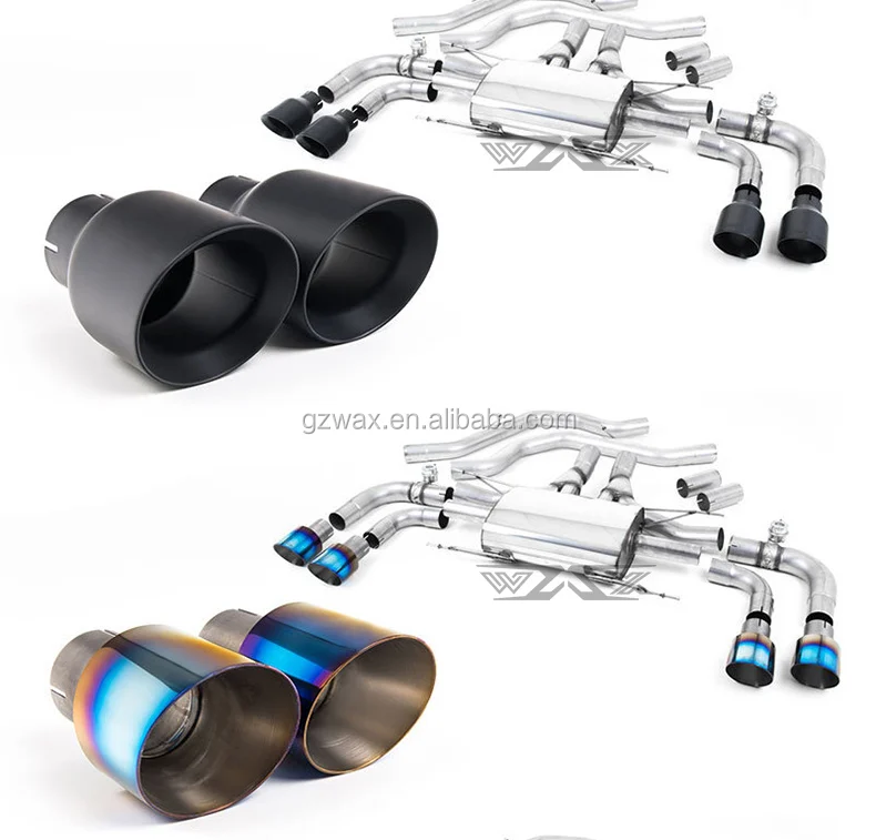 Performance Exhaust pipe 304 Stainless Steel with 4 Exhaust Tip Valve Controller Downpipe for Alfa Guilia Stelvio  2015-2022