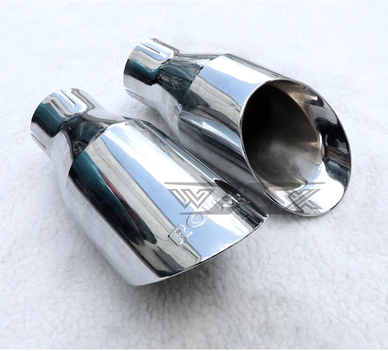 Universal Auto Bevel Exhaust Tail Pipe Car Exhaut Tailpipe Stainless Steel Muffler tip 63-101mm