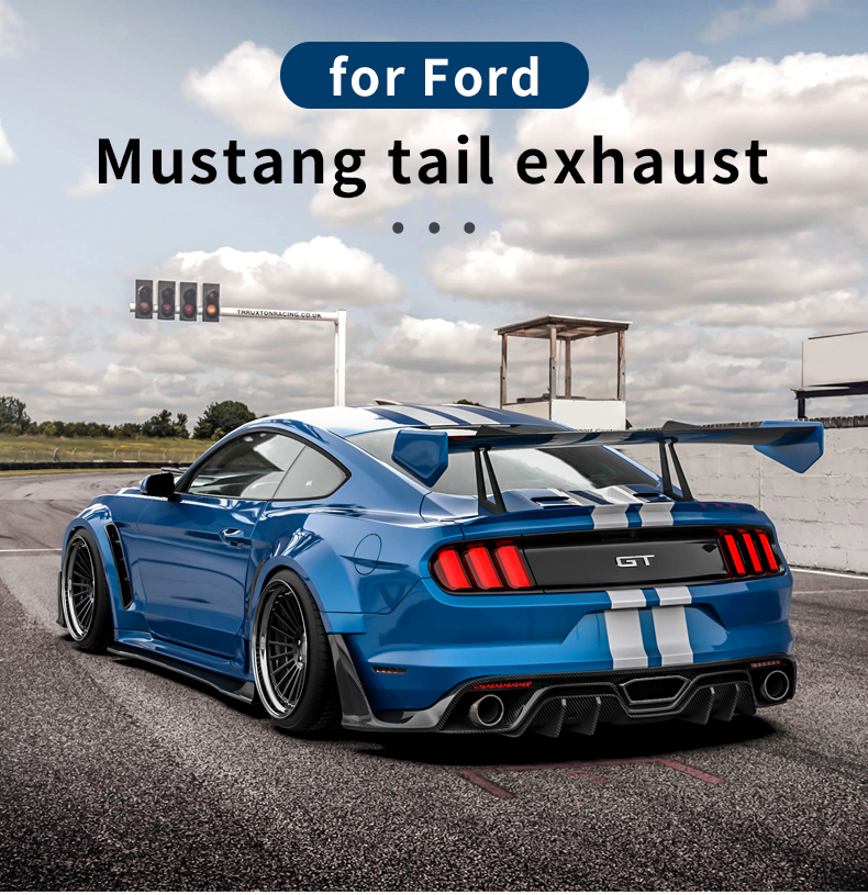 Custom Exhaust Tail Pipe Muffler For FORD MUSTANG GT Stainless Steel Cat back Exhaust Pipes For Mustang GT 2015-2021