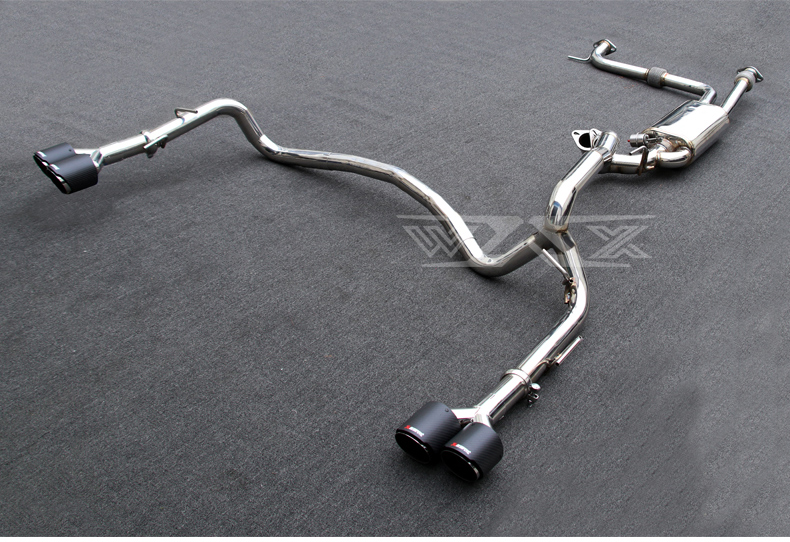 Exhaust Catback For Nissan PATROL Y62 2016-2022 Stainless Steel Valved Exhaust Catback with Quad Carbon Fiber Muffler Tips