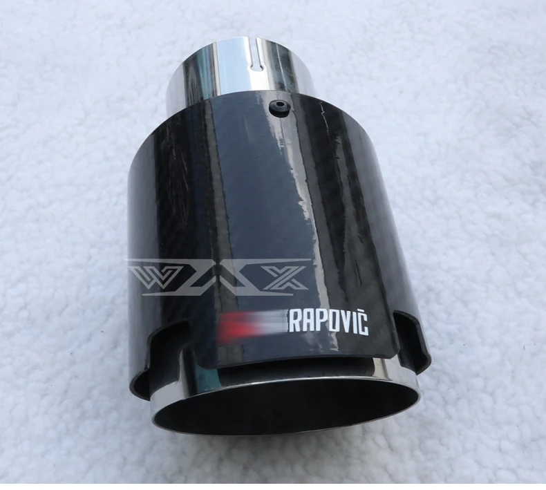 Customized For Akrapovic Glossy Black Carbon Fiber Universal Exhaust Muffler Tip Tail Pipe Refit Single Outlet Straight Exhaust