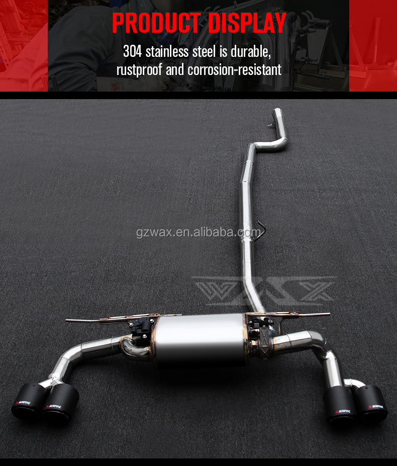 Manufacturer Stainless steel Catback exhaust pipe For BMW 2/4 series 420i 425i 430i 435i 440i 2016-2019