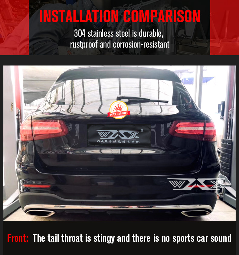 Catback Exhaust Valvetronic Catback Exhaust Pipe For Mercedes-Benz GLA GLB GLB GL GLS 2015-2017 Exhaust System Catback