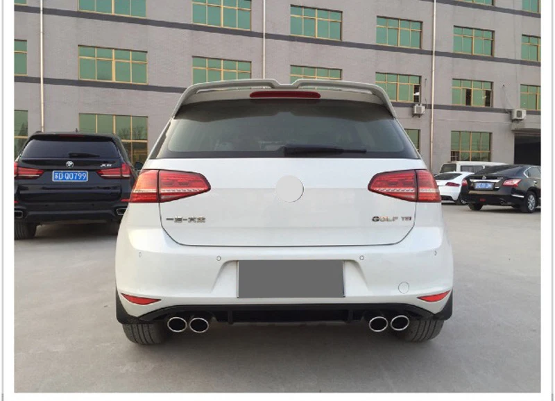 Exhaust Muffler Pipe with Rear Bumper For VW Golf 7 MK7 2012-2022 Refitted Upgrade To R Style Gti Auto Accessories