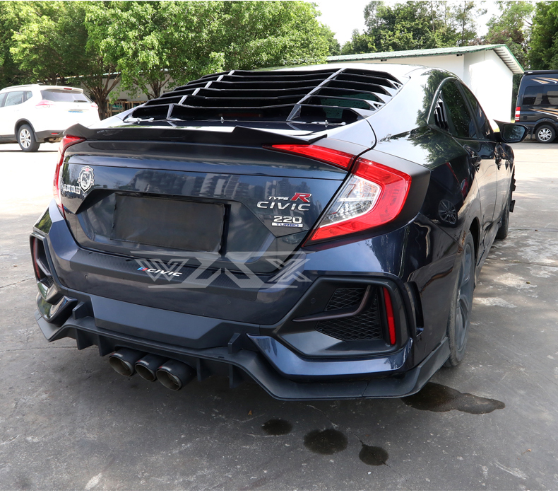 Performance Valvetronic Exhaust System for Honda Civic 2016-2021 Valved Exhaust Catback Carbon Fiber Tri-outlet Muffler Tips