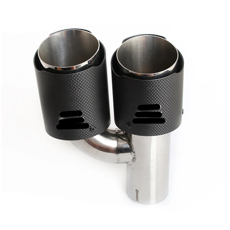 Carbon Fiber Exhaust Tail Pipe for Akrapovic Universal Carbon fiber Stainless Steel Dual Outlets Exhaust Muffler Tips