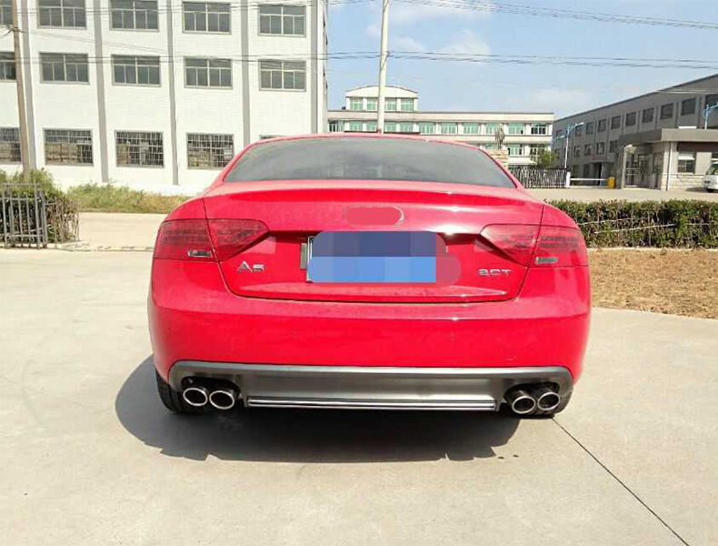 Car Rear Exhaust Diffuser Rear Lip with Exhaust Tail Pipes For Audi A5 Upgrade Converted To S5 2009-2012