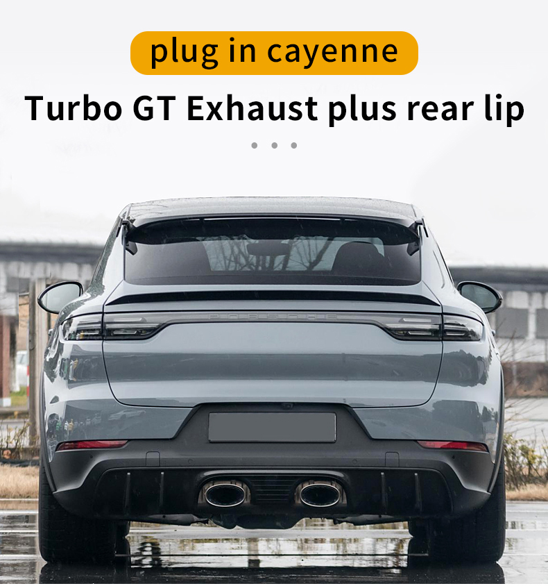 Catback Exhaust Pipe Custom Cutout Valve for Porsche Cayenne Turbo GT 2018-2021 Exhaust Cat-back with Carbon Fiber Rear Lip