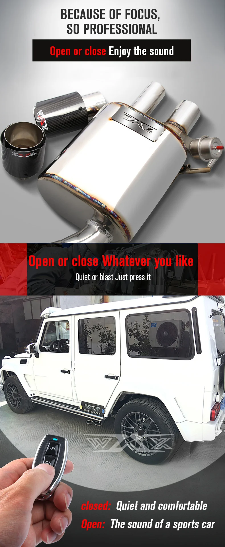 Exhaust Muffler Pipes Catback G63 G65 G55 G500 Stainless Steel Exhaust Pipe for Mercedes-Benz G63 2013-2019 Catback Exhaust