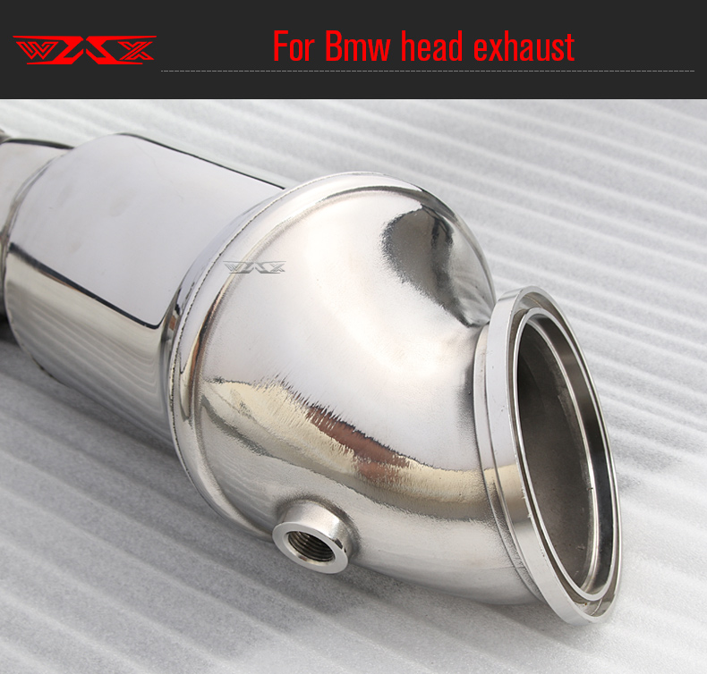 WAX Factory Exhaust Downpipe for BMW 320 323 335 328i 330i 340 F30 F31 F34 F80 2012-2022 Stainless Steel Heat Shield Downpipe