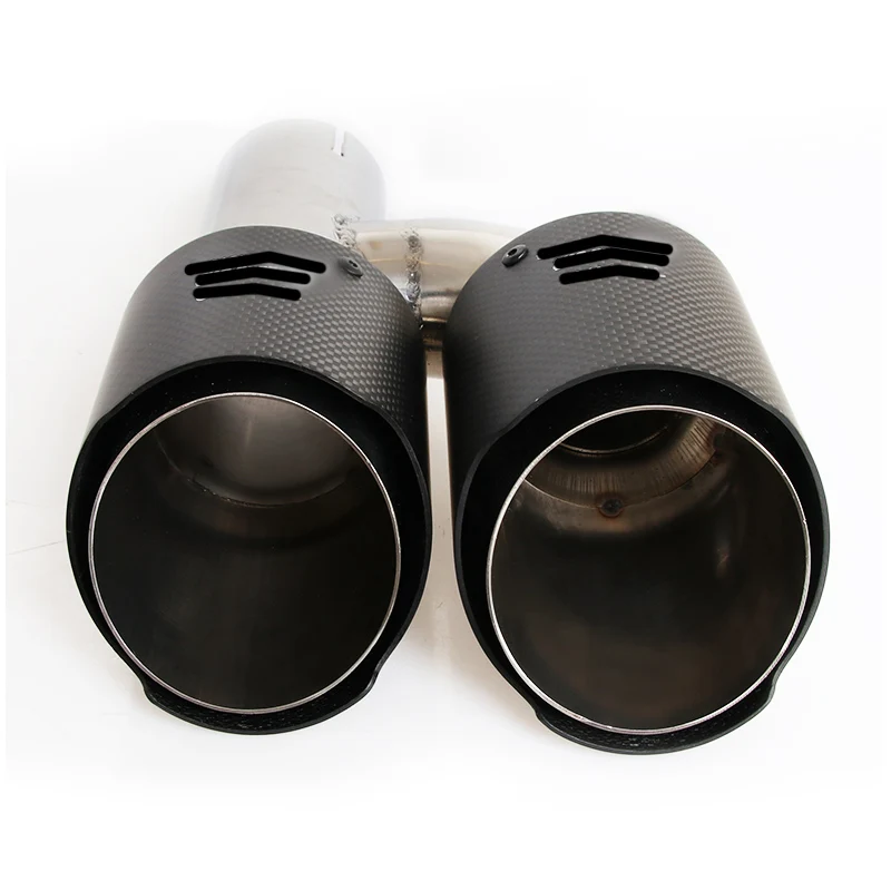 Carbon Fiber Exhaust Tail Pipe for Akrapovic Universal Carbon fiber Stainless Steel Dual Outlets Exhaust Muffler Tips