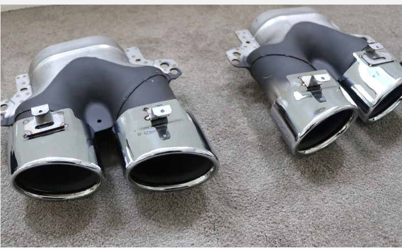 Exhaust Muffler Tip For 2015-19 Mercedes-Benz W205 C Series 2/ 4Doors Sports Upgraded Rear Diffuser with Exhaust Tips