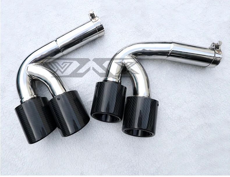 Dual Exhaust Tip Quad Muffler Tip Carbon Fiber Exhaust Pipe Tail Exhaust Muffler Tip For VW TOUAREG 2018-2022