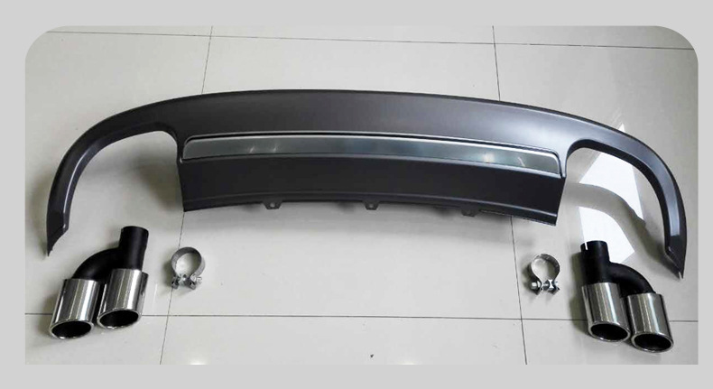 Car Rear Exhaust Diffuser Rear Lip with Exhaust Tail Pipes For Audi A5 Upgrade Converted To S5 2009-2012