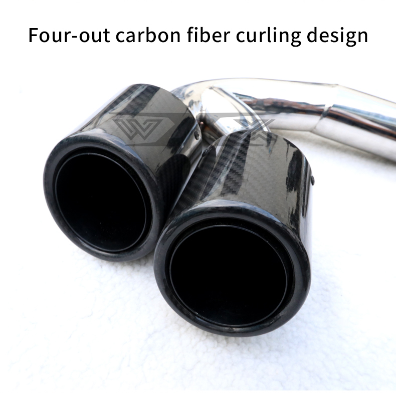 Carbon Fiber Quad Outlet Exhaust Pipe Stainless Steel Muffler Tip For VW TOUAREG 2018-2022 Exhaust Tailpipes