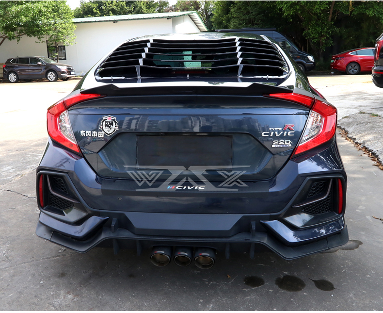 Performance Valvetronic Exhaust System for Honda Civic 2016-2021 Valved Exhaust Catback Carbon Fiber Tri-outlet Muffler Tips