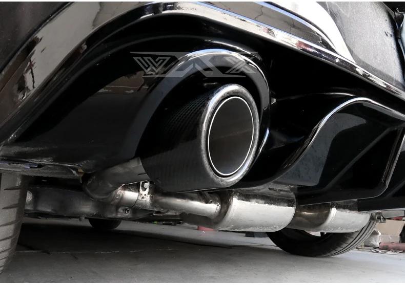 Auto Carbon Fiber Glossy Black Tailpipe Stainless Steel Exhaust Tips Exhaust Muffler Pipe Exhaust Tips