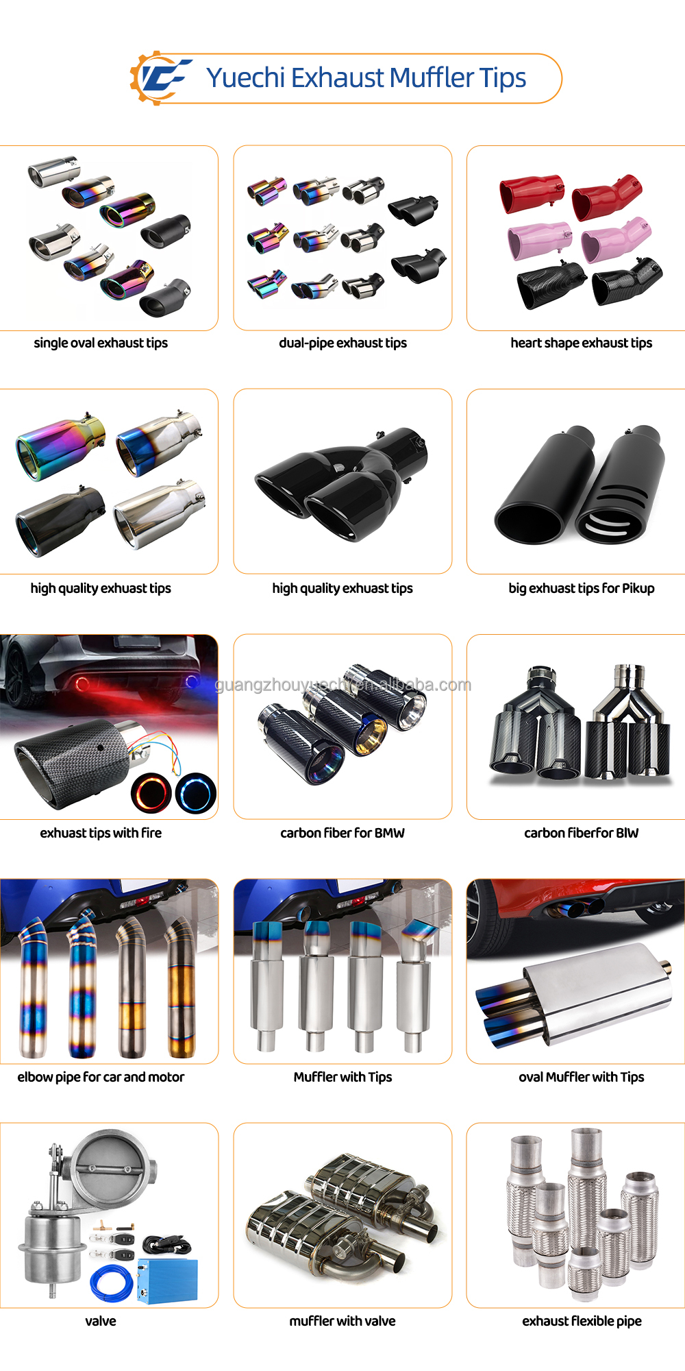 Yuechi Car Stainless steel Flexible Systems factory Auto Joint Flex Bellows Interlock Exhaust flex Flexible Pipe