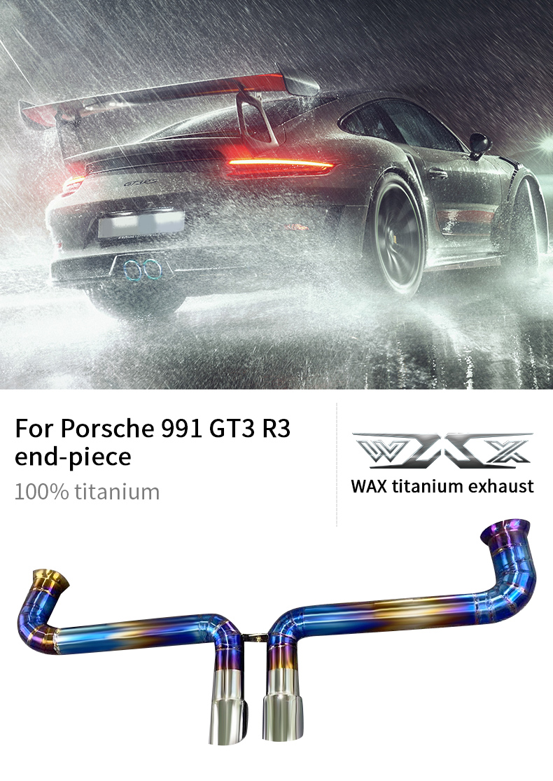 Performance Titanium Exhaust Tailpipe Straight Through Exhaust Pipe for Porsche 991 GT3RS 2010-2022 Exhaust System