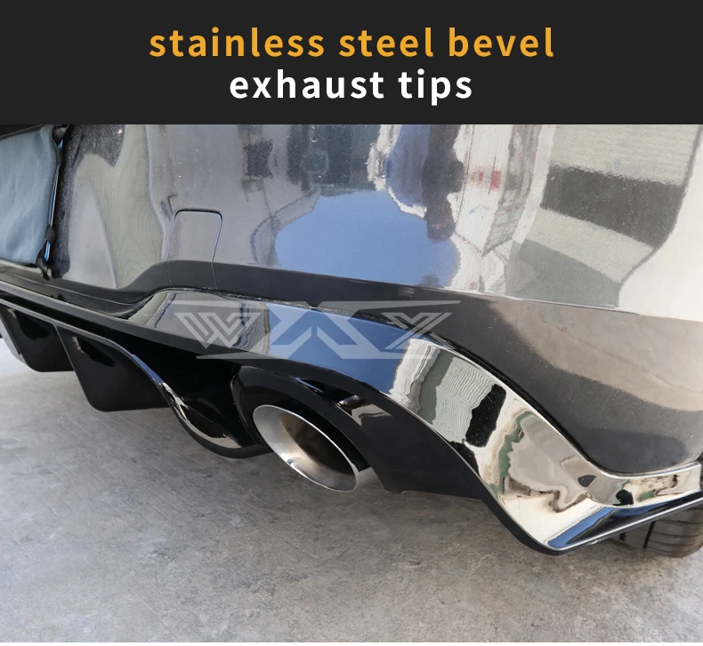 Universal Auto Bevel Exhaust Tail Pipe Car Exhaut Tailpipe Stainless Steel Muffler tip 63-101mm