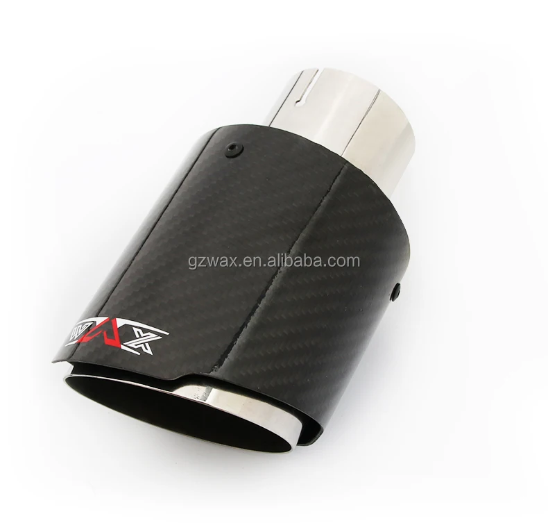 Custom Logos Carbon Fiber Exhaust Tips Tail Pipes Carbon Fiber Stainless Steel Exhaust Tips for Universal Car