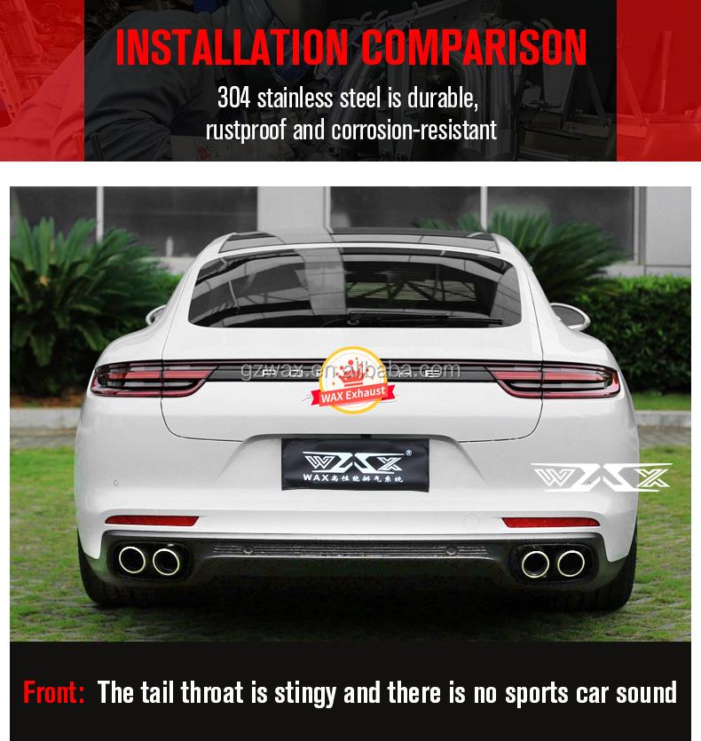 Exhaust Catback STAINLESS STEEL Electric Valved Custom Exhaust Pipe Downpipes For Porsche Panamera 970 971 2009-2020