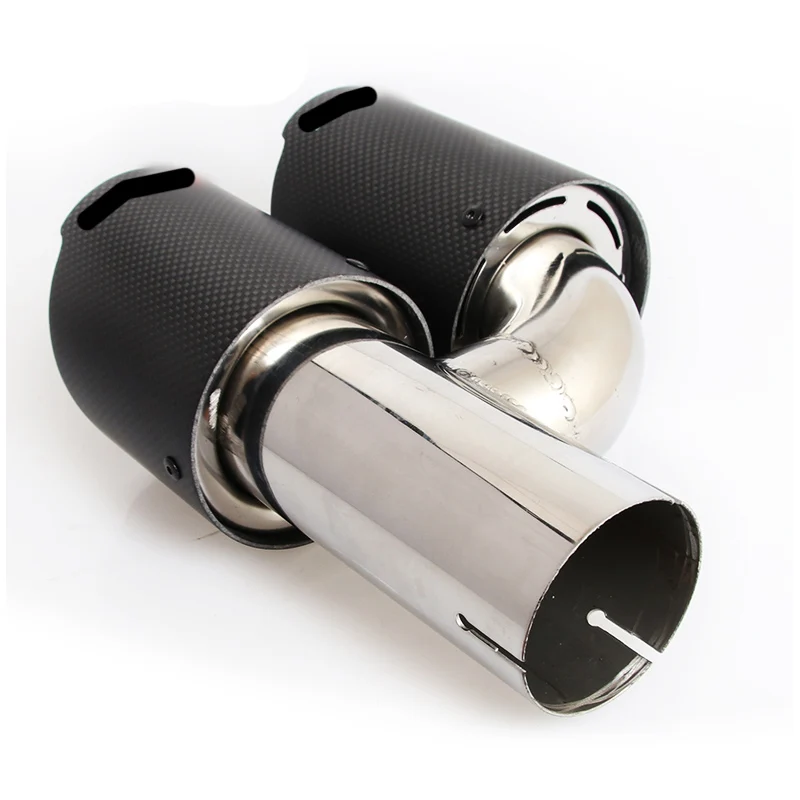 Carbon Fiber Exhaust Tail Pipe for Akrapovic Universal Carbon fiber Stainless Steel Dual Outlets Exhaust Muffler Tips