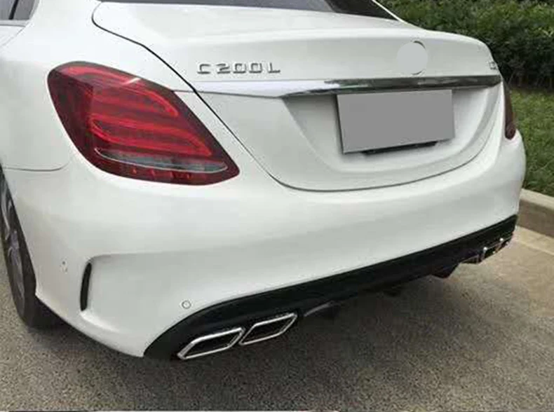 Reasonable Price Plastic Rear Diffuser Lip With Exhaust Tips For mercedes benz W205 C63 Amg