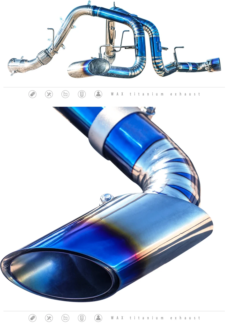 Titanium Exhaust System Double  exhaust Tips with Valvetronic Titanium Alloy Exhaust For McLaren 570S 2016-2019