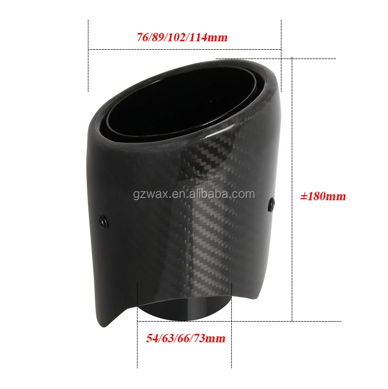 Glossy Slanted Carbon fiber Exhaust Tip for Porsche Cayenne Universal Car Fit Audi A3 A4 A5 A6 A7 A8 Q3 Q4 Q5 Q7 Q8 RS3 RS4 RS5