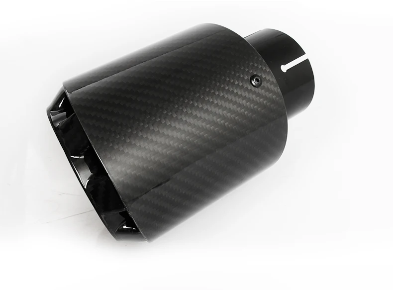 Matte Black Carbon Fiber Exhaust tips Muffler Pipe Carbon Fiber Exhaust Tailpipe for BMW/AUDI/VW/BENZ Universal